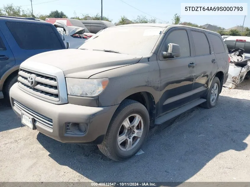 2009 Toyota Sequoia Sr5 4.7L V8 VIN: 5TDZT64A69S000793 Lot: 40532547