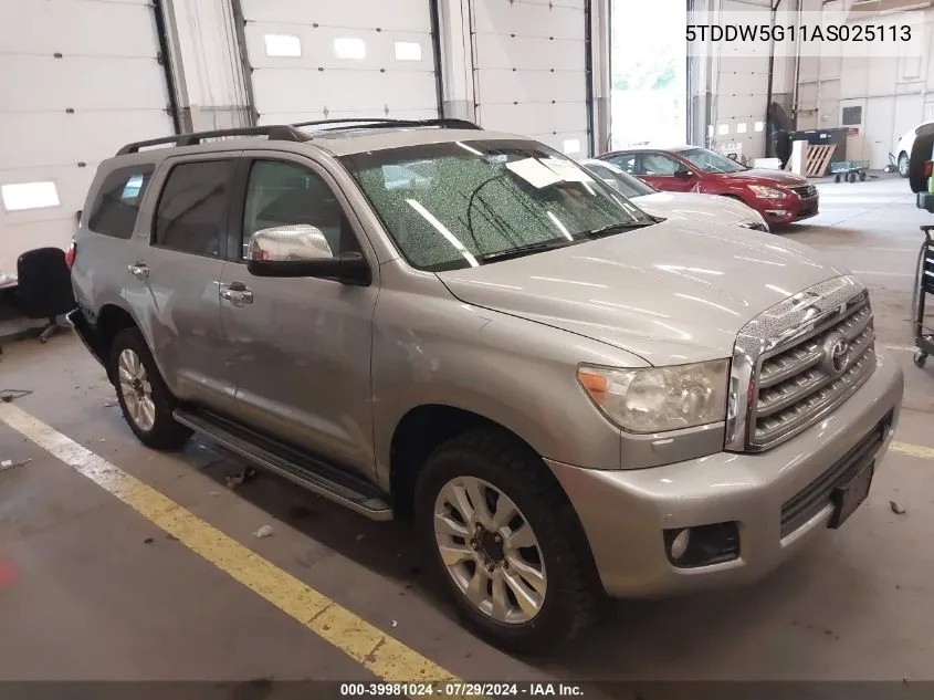 2010 Toyota Sequoia Platinum 5.7L V8 VIN: 5TDDW5G11AS025113 Lot: 39981024