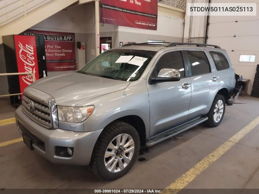 2010 Toyota Sequoia Platinum 5.7L V8 VIN: 5TDDW5G11AS025113 Lot: 39981024