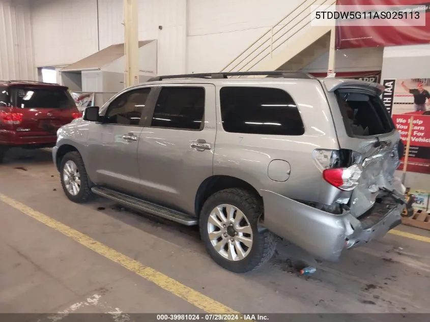 2010 Toyota Sequoia Platinum 5.7L V8 VIN: 5TDDW5G11AS025113 Lot: 39981024