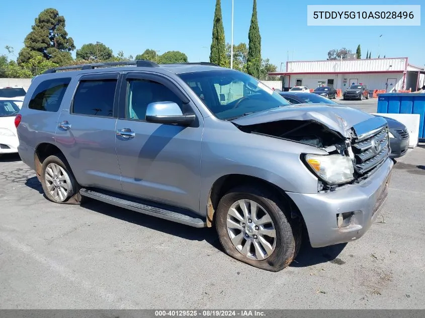 2010 Toyota Sequoia Platinum 5.7L V8 VIN: 5TDDY5G10AS028496 Lot: 40129525