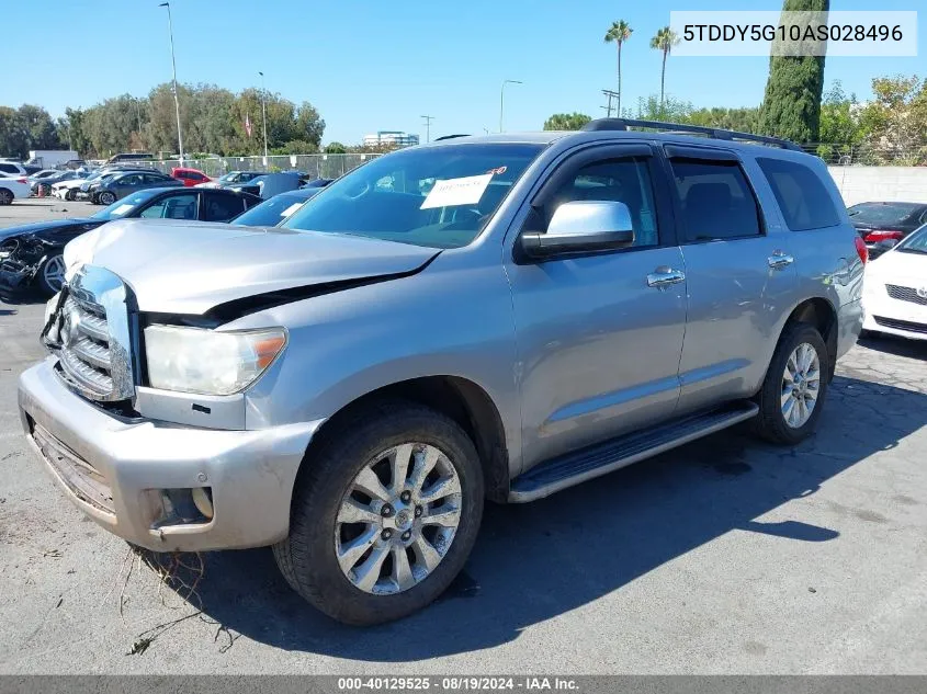 2010 Toyota Sequoia Platinum 5.7L V8 VIN: 5TDDY5G10AS028496 Lot: 40129525