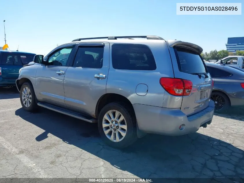 2010 Toyota Sequoia Platinum 5.7L V8 VIN: 5TDDY5G10AS028496 Lot: 40129525