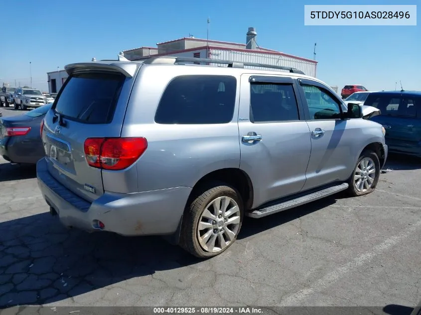 2010 Toyota Sequoia Platinum 5.7L V8 VIN: 5TDDY5G10AS028496 Lot: 40129525