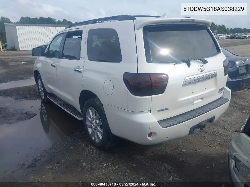 5TDDW5G18AS038229 2010 Toyota Sequoia Platinum 5.7L V8