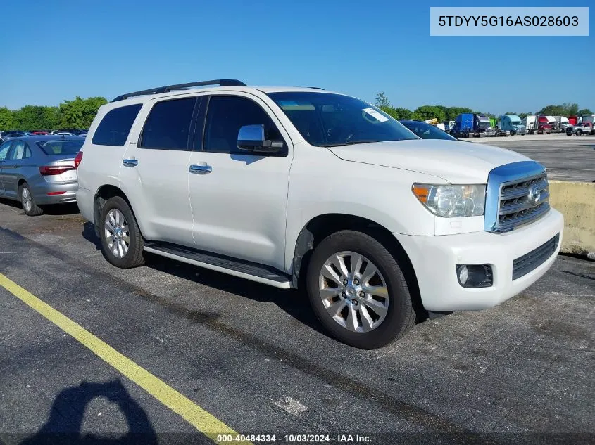 2010 Toyota Sequoia Platinum 5.7L V8 VIN: 5TDYY5G16AS028603 Lot: 40484334