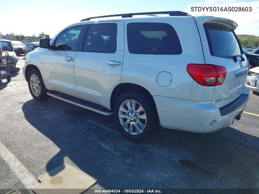 2010 Toyota Sequoia Platinum 5.7L V8 VIN: 5TDYY5G16AS028603 Lot: 40484334