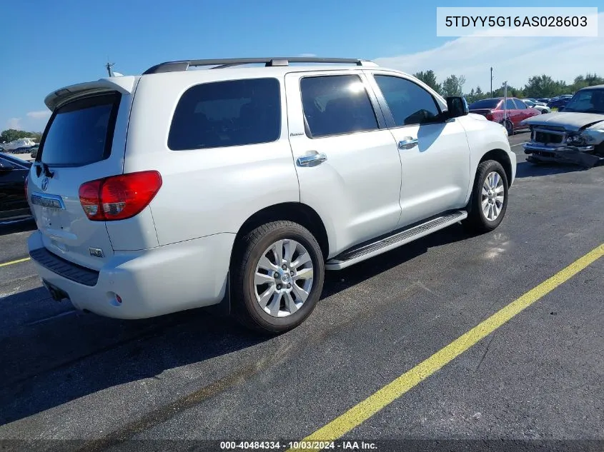 2010 Toyota Sequoia Platinum 5.7L V8 VIN: 5TDYY5G16AS028603 Lot: 40484334