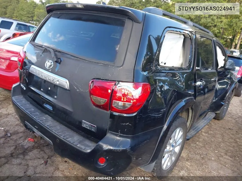 2010 Toyota Sequoia Platinum 5.7L V8 VIN: 5TDYY5G16AS024941 Lot: 40484421