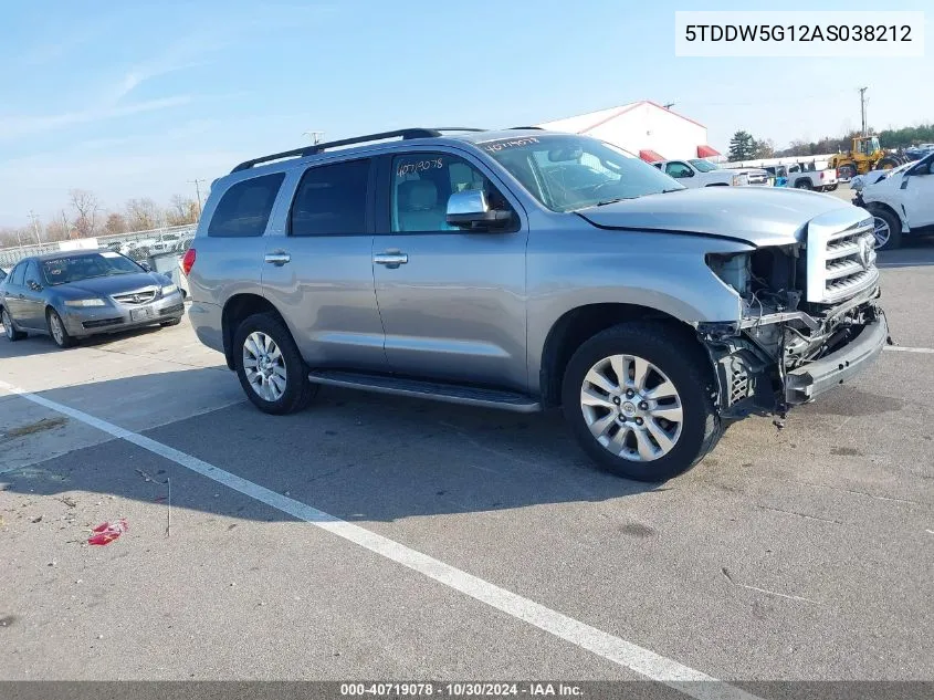 2010 Toyota Sequoia Platinum VIN: 5TDDW5G12AS038212 Lot: 40719078