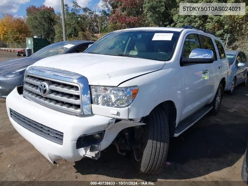 2010 Toyota Sequoia Limited 5.7L V8 VIN: 5TDKY5G10AS024021 Lot: 40726633