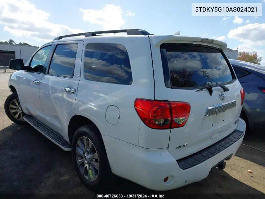 2010 Toyota Sequoia Limited 5.7L V8 VIN: 5TDKY5G10AS024021 Lot: 40726633