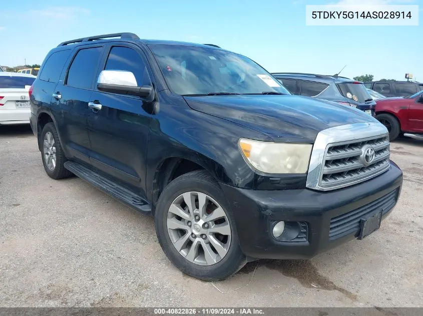 2010 Toyota Sequoia Limited 5.7L V8 VIN: 5TDKY5G14AS028914 Lot: 40822826