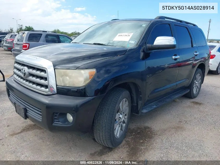 2010 Toyota Sequoia Limited 5.7L V8 VIN: 5TDKY5G14AS028914 Lot: 40822826