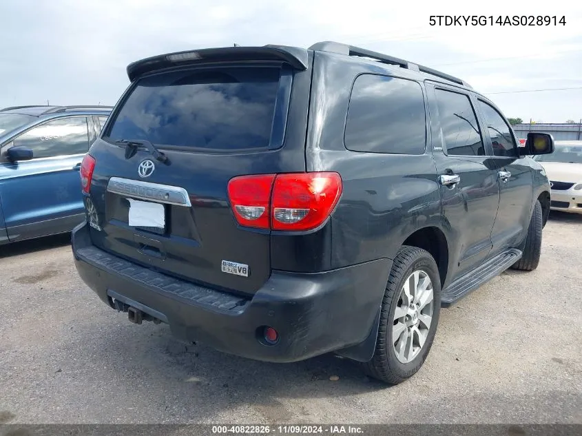 2010 Toyota Sequoia Limited 5.7L V8 VIN: 5TDKY5G14AS028914 Lot: 40822826