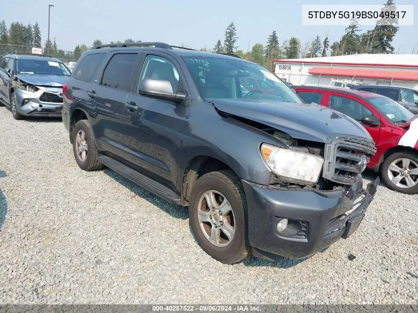 2011 Toyota Sequoia Sr5 5.7L V8 VIN: 5TDBY5G19BS049517 Lot: 40257522