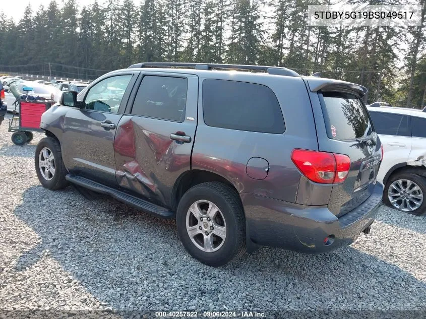 2011 Toyota Sequoia Sr5 5.7L V8 VIN: 5TDBY5G19BS049517 Lot: 40257522