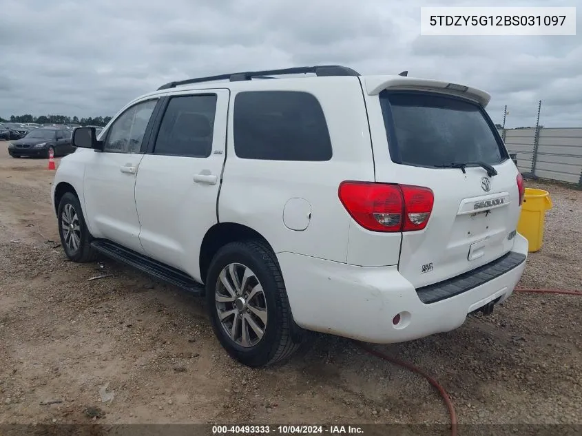 2011 Toyota Sequoia Sr5 5.7L V8 VIN: 5TDZY5G12BS031097 Lot: 40493333