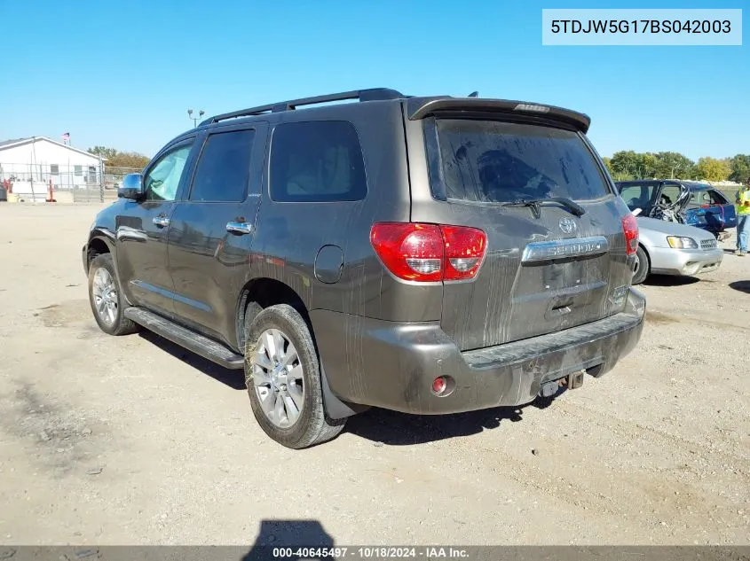 2011 Toyota Sequoia Limited 5.7L V8 VIN: 5TDJW5G17BS042003 Lot: 40645497