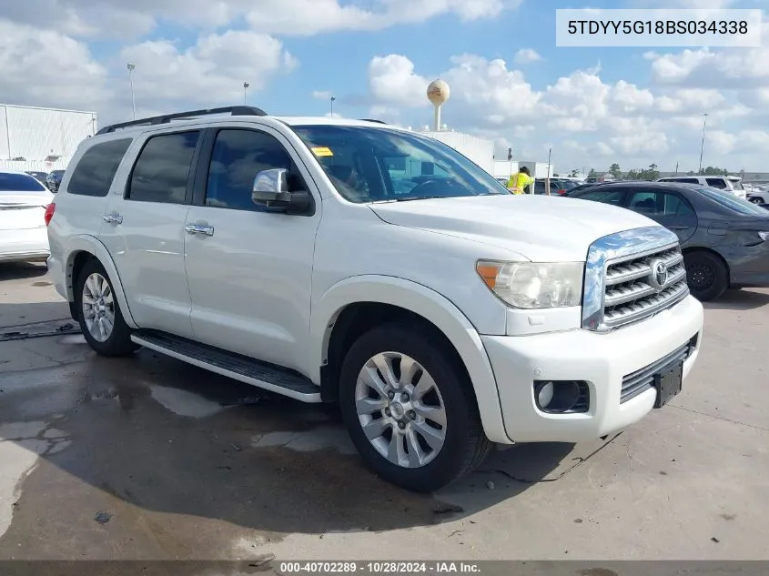 2011 Toyota Sequoia Platinum 5.7L V8 VIN: 5TDYY5G18BS034338 Lot: 40702289