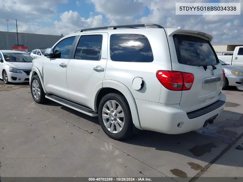 2011 Toyota Sequoia Platinum 5.7L V8 VIN: 5TDYY5G18BS034338 Lot: 40702289