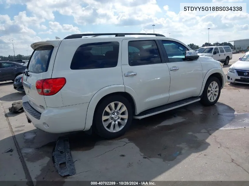 2011 Toyota Sequoia Platinum 5.7L V8 VIN: 5TDYY5G18BS034338 Lot: 40702289