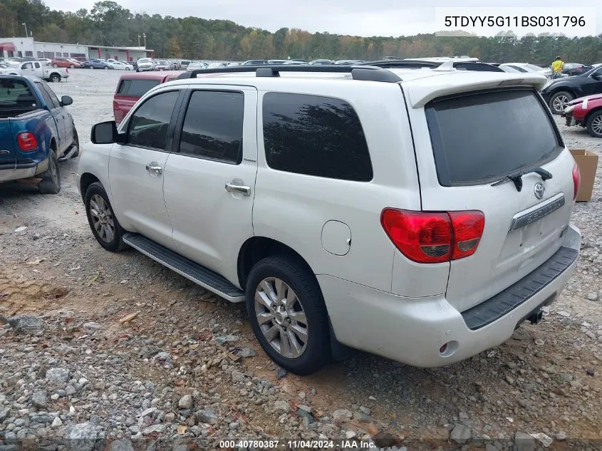 2011 Toyota Sequoia Platinum 5.7L V8 VIN: 5TDYY5G11BS031796 Lot: 40780387