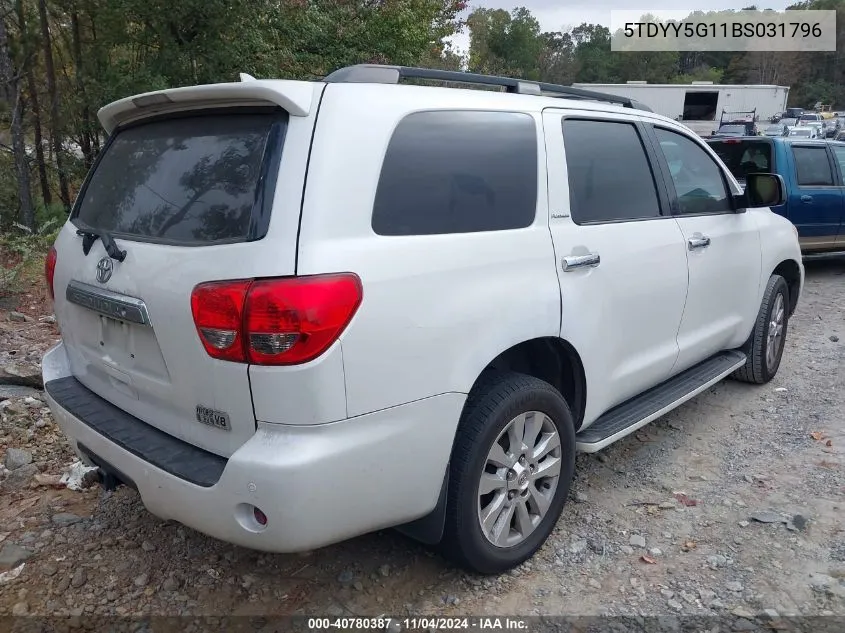 2011 Toyota Sequoia Platinum 5.7L V8 VIN: 5TDYY5G11BS031796 Lot: 40780387