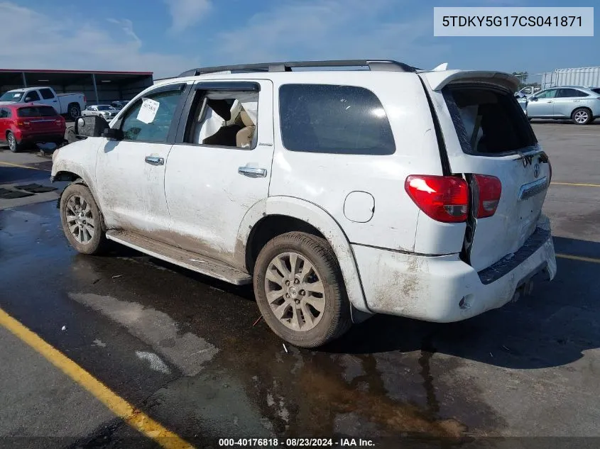 5TDKY5G17CS041871 2012 Toyota Sequoia Limited 5.7L V8