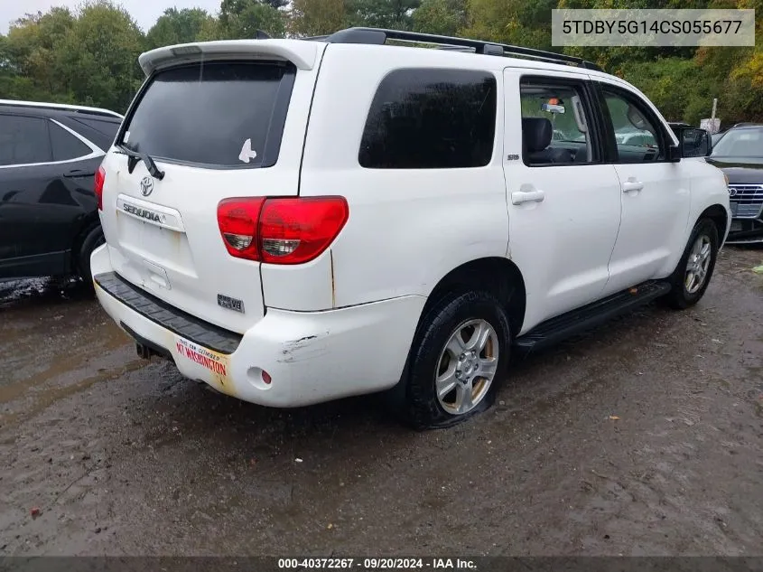 2012 Toyota Sequoia Sr5 5.7L V8 VIN: 5TDBY5G14CS055677 Lot: 40372267