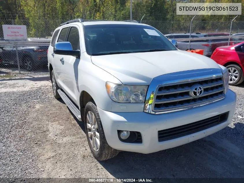 2012 Toyota Sequoia Platinum 5.7L V8 VIN: 5TDDW5G19CS061523 Lot: 40577116