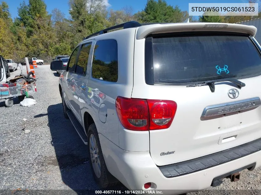 2012 Toyota Sequoia Platinum 5.7L V8 VIN: 5TDDW5G19CS061523 Lot: 40577116