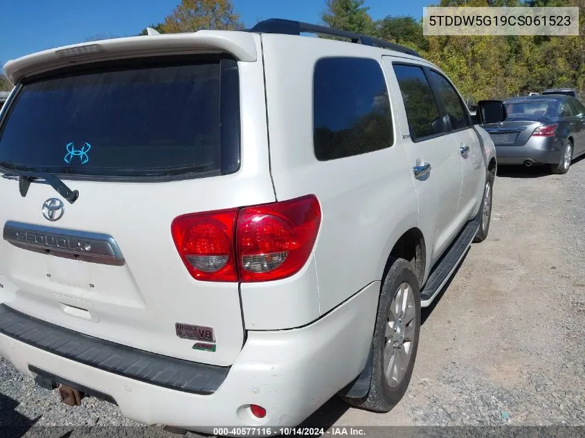 2012 Toyota Sequoia Platinum 5.7L V8 VIN: 5TDDW5G19CS061523 Lot: 40577116