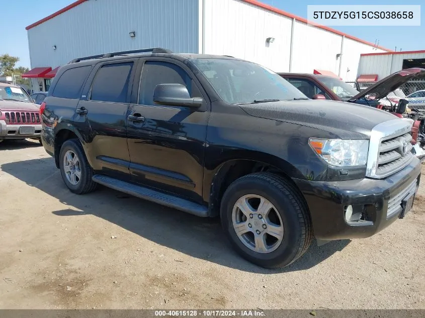 2012 Toyota Sequoia Sr5 5.7L V8 VIN: 5TDZY5G15CS038658 Lot: 40615128