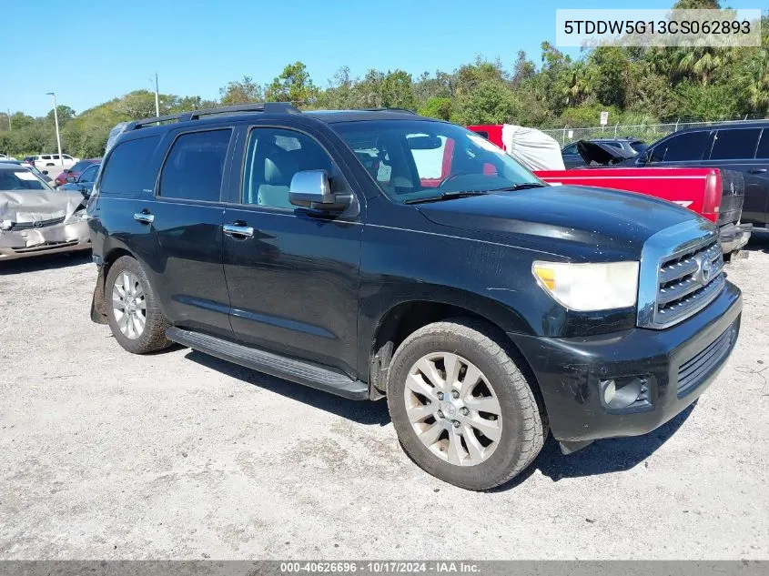 2012 Toyota Sequoia Platinum VIN: 5TDDW5G13CS062893 Lot: 40626696