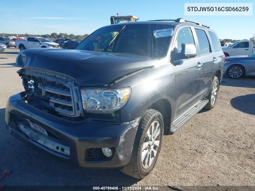 2012 Toyota Sequoia Limited 5.7L V8 VIN: 5TDJW5G16CS066259 Lot: 40799406