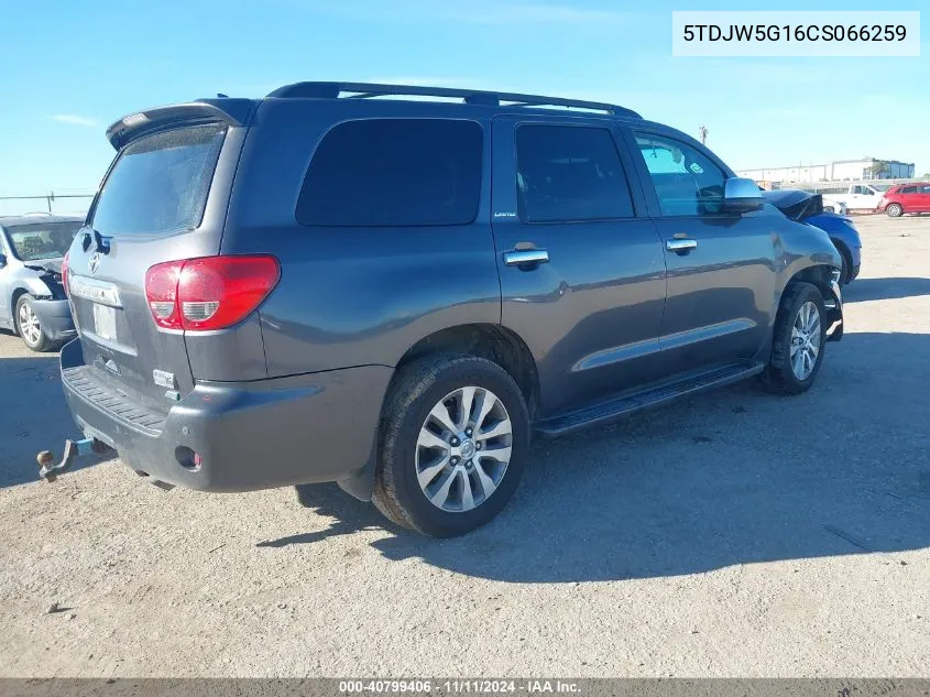 2012 Toyota Sequoia Limited 5.7L V8 VIN: 5TDJW5G16CS066259 Lot: 40799406