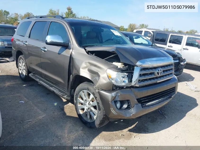 2013 Toyota Sequoia Limited VIN: 5TDJW5G11DS079986 Lot: 40544138