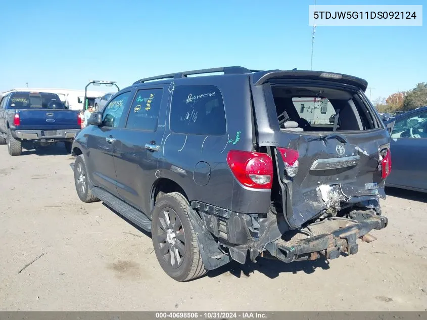 2013 Toyota Sequoia Limited 5.7L V8 VIN: 5TDJW5G11DS092124 Lot: 40698506