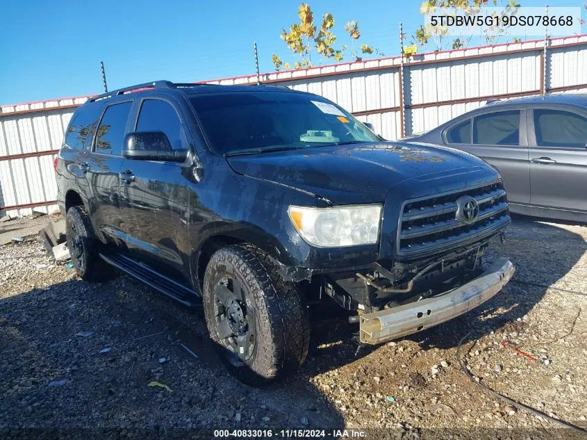 2013 Toyota Sequoia Sr5 5.7L V8 VIN: 5TDBW5G19DS078668 Lot: 40833016