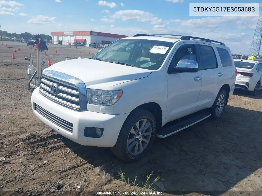 2014 Toyota Sequoia Limited 5.7L V8 VIN: 5TDKY5G17ES053683 Lot: 40401175