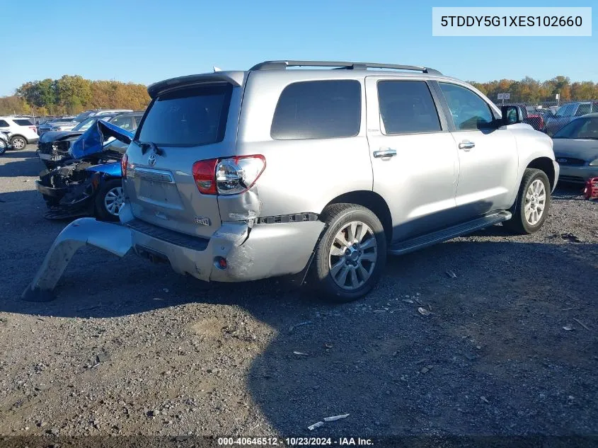 2014 Toyota Sequoia Platinum 5.7L V8 VIN: 5TDDY5G1XES102660 Lot: 40646512