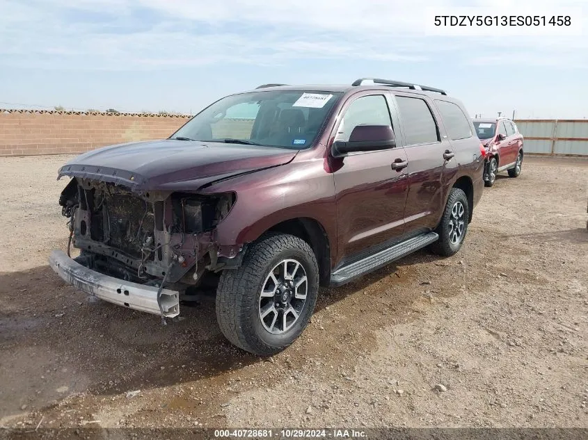 2014 Toyota Sequoia Sr5 VIN: 5TDZY5G13ES051458 Lot: 40728681