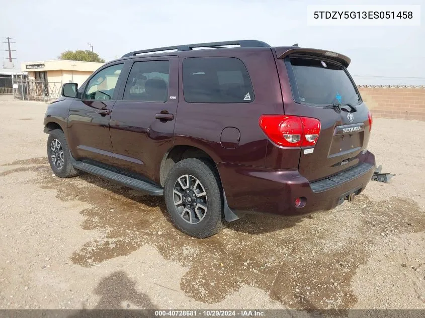 2014 Toyota Sequoia Sr5 VIN: 5TDZY5G13ES051458 Lot: 40728681