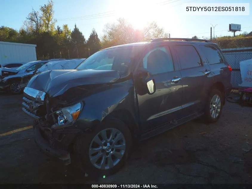 2014 Toyota Sequoia Platinum 5.7L V8 VIN: 5TDYY5G12ES051818 Lot: 40830909