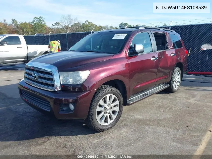 2014 Toyota Sequoia Limited 5.7L V8 VIN: 5TDJW5G14ES108589 Lot: 40869650