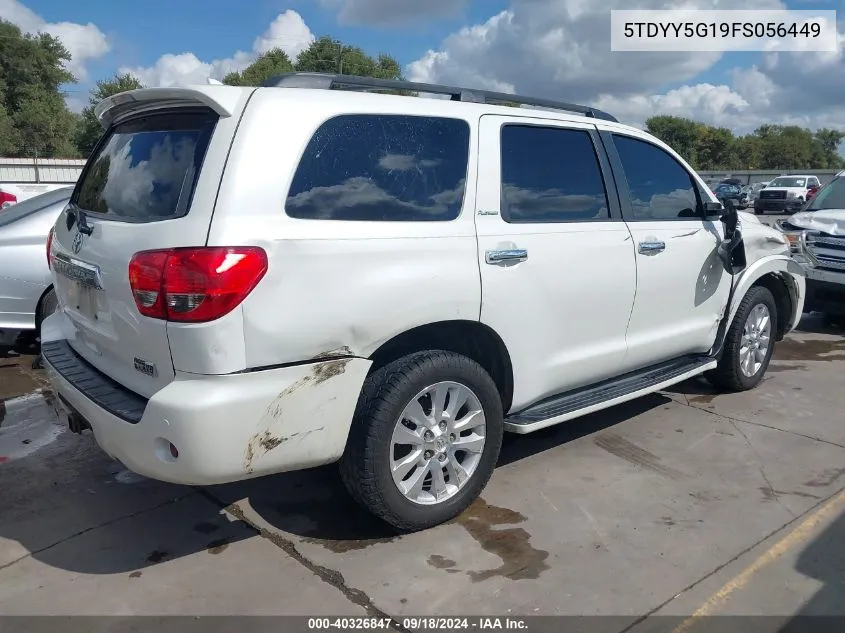 2015 Toyota Sequoia Platinum 5.7L V8 VIN: 5TDYY5G19FS056449 Lot: 40326847