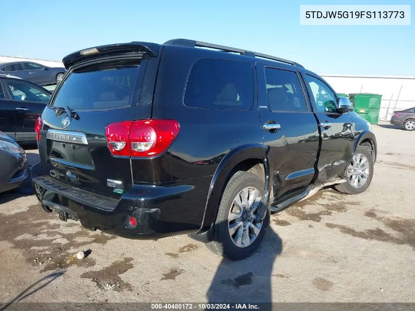 2015 Toyota Sequoia Limited 5.7L V8 VIN: 5TDJW5G19FS113773 Lot: 40480172