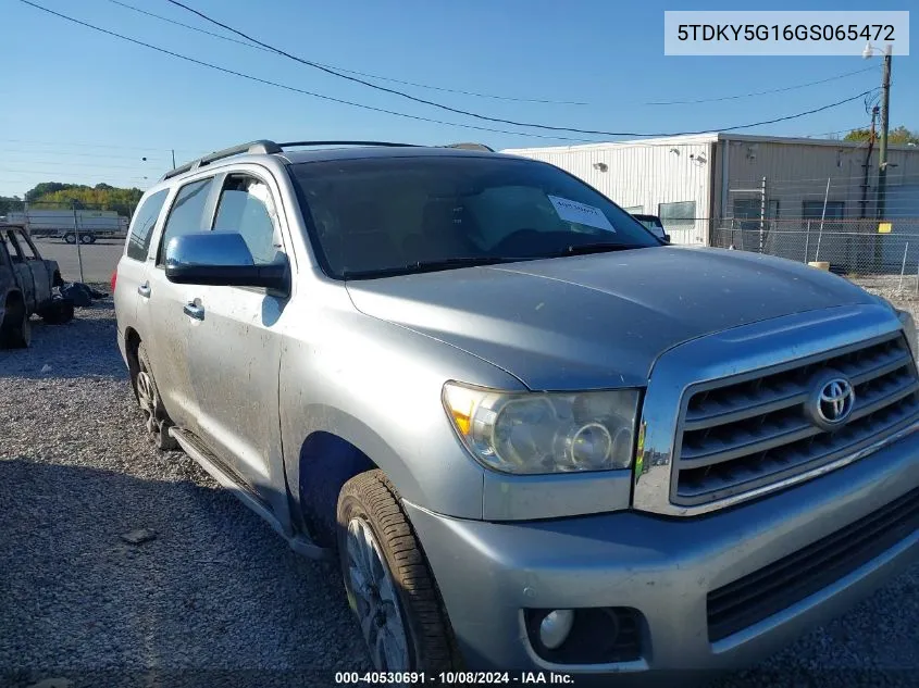 2016 Toyota Sequoia Limited VIN: 5TDKY5G16GS065472 Lot: 40530691