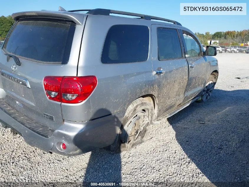 2016 Toyota Sequoia Limited VIN: 5TDKY5G16GS065472 Lot: 40530691